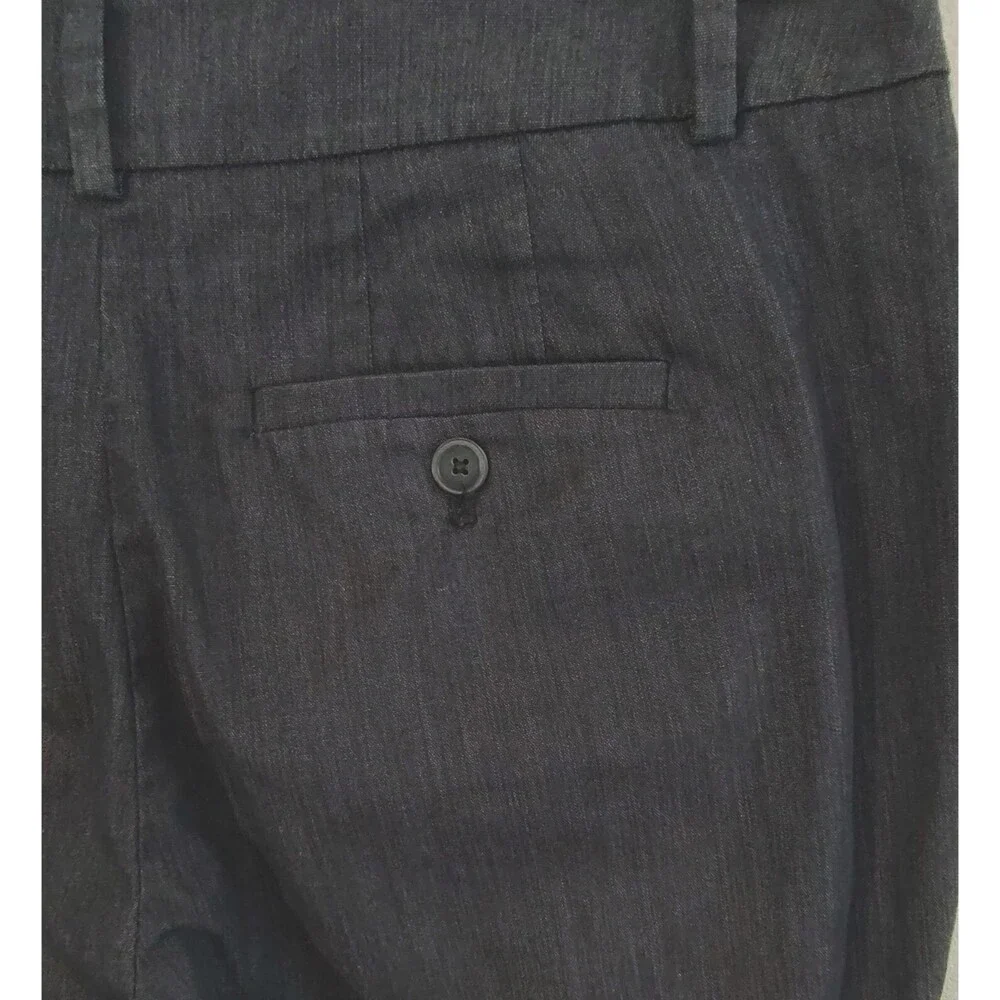 Ann Taylor Loft Curvy Fit Ankle Mid Rise Pants Size 4 Dark Navy Chambray Stretch
